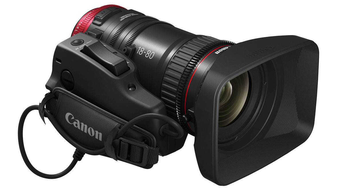 Canon 18-80mm T4.4 Compact-Servo Zoom - EF Mount with ZSG-C10 Grip |  Broadcast Lenses | Lenses / Accessories | Buy | AbelCine